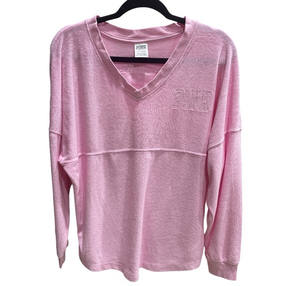 Victoria Secret Pink Varsity Beach Terry V Neck Top - Picture 12 of 13